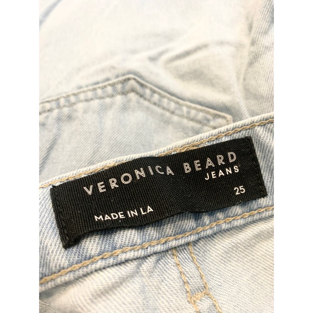 Veronica Beard Grant Cropped Ankle Wide Leg Jean Aire Wash Size 25 - Picture 4 of 7